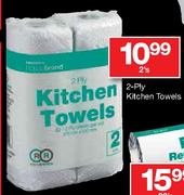 2-Ply Kitchen Towels-2 Per Pack