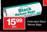 Perforated Black Refuse Bags-20 Per Pack