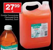 House Brand Cordial Concentrate Flavoured Drink Assorted-5ltr Each