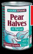House Brand Pear Halves In Syrup-410g