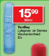 Yardley Lyfsproel Vir Dames Verskeidenheid-90ml Elk