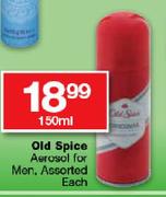 Old Spice Aerosol For Men Assorted-150ml Each