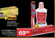 Colgate Optic White Toothpaste-75ml & Mouthwash-500ml & Toothbrush