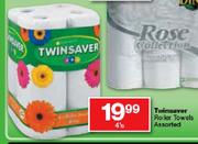 Twinsaver Roller Towels Assorted-4's