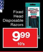 Housebrand Fixed Head Disposable Razors-10's