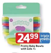 Pretty Baby Bowls With Lids-4's
