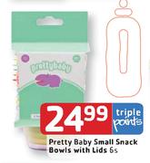 Pretty Baby Small Snack Bowls With Lids-6's
