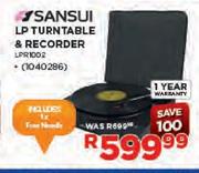 Sansui LP Turntable & Recorder-Each