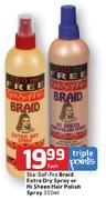 Sta-Sof-Fro Braid Extra Dry Spray Or Hi Sheen Hair Polish Spray-350ml Each
