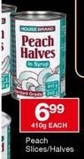 House Brand Peach Slices/Halves-410g