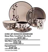 Living Art Monsoon Dinnerware Cup And Saucer-Each