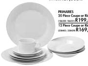 Primaries Coupe Or Rim Dinner Set-20 Piece