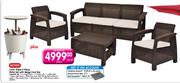 Keter Corfu Triple 4 Piece Patio Set With Beige Cool Bar-Per Set