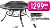 Verona Round Firepit With Granite Table-Each