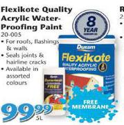 Duram Flexikote Quality Acrylic Water-Proofing Paint-5Ltr Each