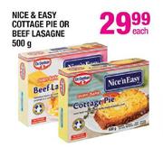 Nice & Easy Cottage Pie Or Beef Lasagne-500g Each