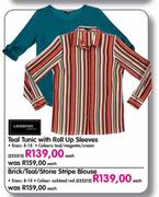 Legend Brick/Teal/Stone Stripe Blouse