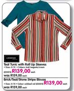 Legend Teal Tunic With Roll Up Sleeves