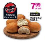 Foodco Hamburger Buns-6's Per Pack