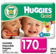 Huggies Disposable Nappies(Gold)-58's/62's/70's/80's Per Pack
