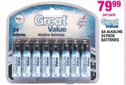 Great Value AA Alkaline 24 Pack Batteries-Per Pack