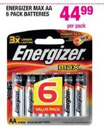 Energizer Max AA 6 Pack Batteries-Per Pack