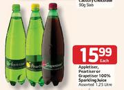 Appletiser Peartiser or Grapetiser 100% Sparkling Juice - 1.25 Ltr Each