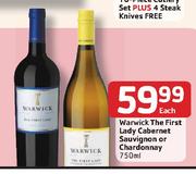 Warwick The First Lady Cabernet Sauvignon Or Chardonnay-750ml Each