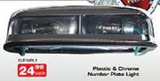 Plastic & Chrome Number Plate Light-Each