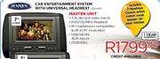 Jensen Car Entertainment System With Universal Headrest Master Unit-7"