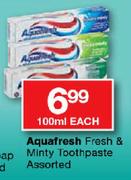 Aquafresh Fresh & Minty Toothpaste Assorted-100ml Each