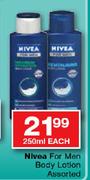 Nivea For Men Body Lotion Assorted-250ml Each