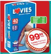 Lovies Premium Weggooidoeke Junior-40's / Maxi-42's / Midi-44's / Mini-50's -Per Pack