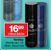 Yardley Deodorant For Men Assorted-125ml Each