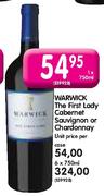 Warwick The First Lady Cabernet Sauvignon Or Chardonnay-6x750ml