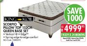 King Koil Scorpio Pillow Top 152Cm Queen Base Set-Each