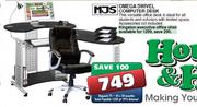 MJS Omega Swivel Computer Desk