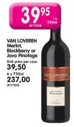 Van Lovern Merlot, Blackberry Or Java Pinotage-6X750ml