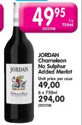 Jordan Chameleon No Sulphur Added Merlot-1X750ml