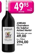 Jordan Chameleon No Sulphur Added Merlot-6X750ml