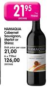 Namaqua Cabernet Sauvignon, Merlot Or Shiraz-6X750ml