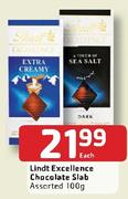 Lindt Excellence Chocolate Slab Assorted-100g Each