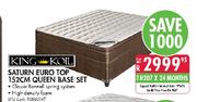 King Koil Saturn Euro Top 152cm Queen Base Set