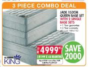 Jade 152cm Queen Base Set With 2 Single Base Sets