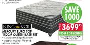King Koil Mercury Euro Top 152cm Queen Base Set