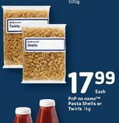 PnP No Name Pasta Shells Or Twirls-1Kg Each