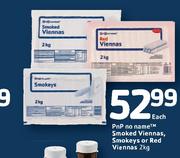 PnP No Name Smoked Viennas,Smokey Or Red Viennas-2kg Each