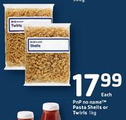 PnP No Name Pasta Shells Or Twirls-1kg Each Pack
