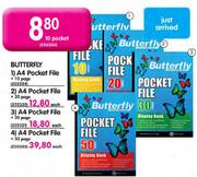 Butterfly A4 Pocket File-10 Page Each
