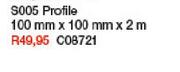 S005 Profile-100mmx100mmx2m C08721